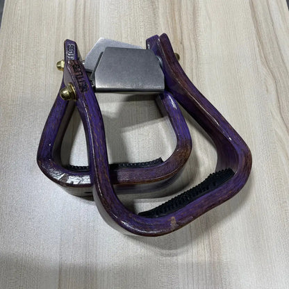 Nettles Stirrups ’The Barrel Racer’ - Regular 2’’ 2’’ / Distressed Purple / Leveler Stirrups