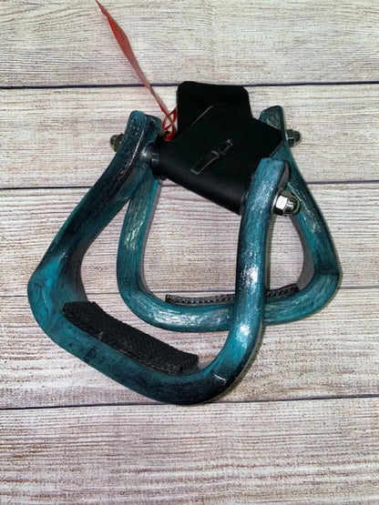 Nettles Stirrups ’The Barrel Racer’ - Regular 2’’ 2’’ / Turquoise & Black / None Stirrups