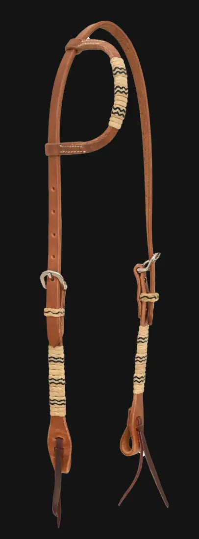 Oxbow Harness Rawhide Slip-Ear w/ Black Trace Slip Ear Headstall Headstall