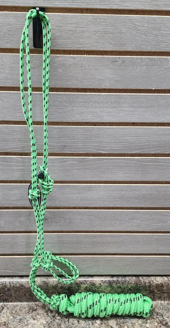 Oxbow Nylon Rope Halter with Lead Lime/Black Halter