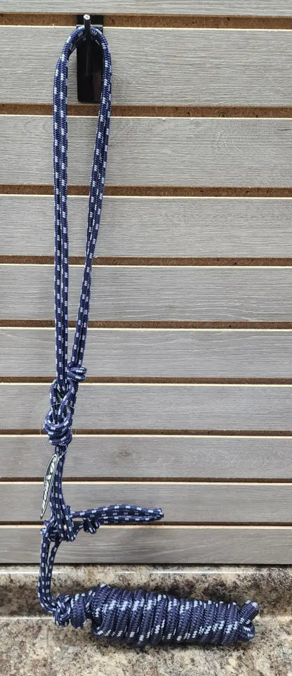 Oxbow Nylon Rope Halter with Lead Navy/Blue Halter