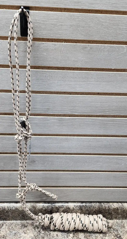 Oxbow Nylon Rope Halter with Lead Tan/Black Halter