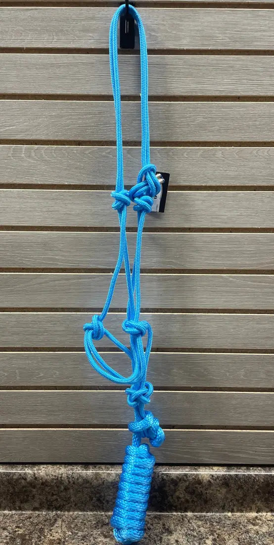 Oxbow Nylon Rope Halter with Lead - Yearling Blue Halter