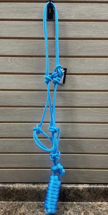 Oxbow Nylon Rope Halter with Lead - Yearling Blue Halter