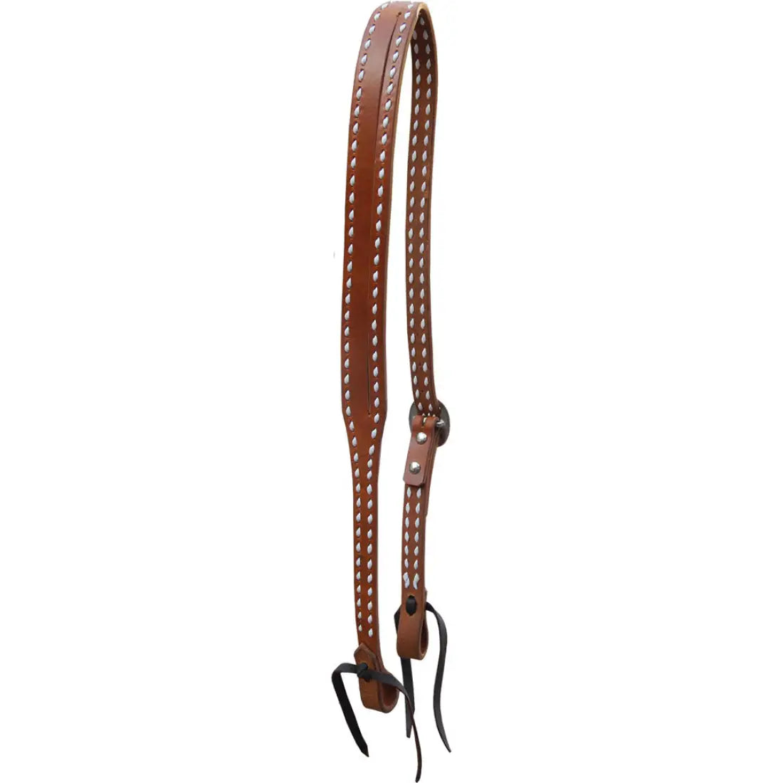 Oxbow Slit Ear Headstall - White Buckstitch Slit Ear Headstall Headstall