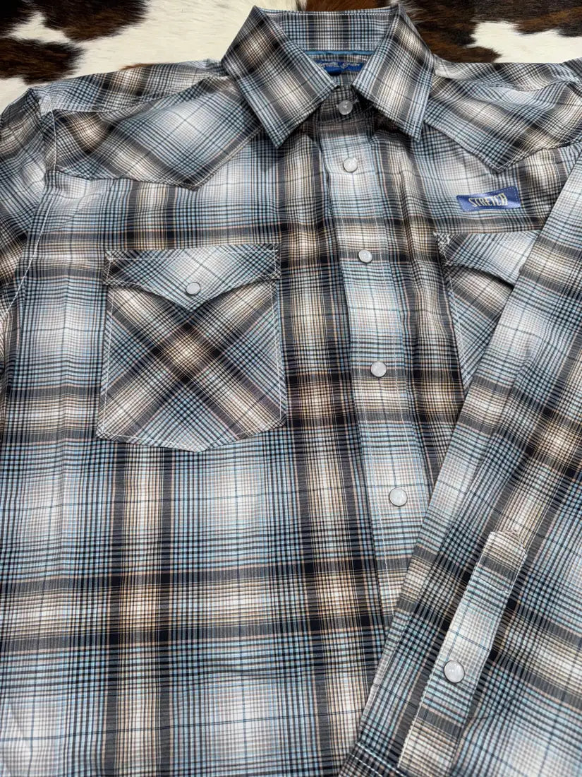 Panhandle Men’s Camel Plaid Western Shirt Medium Men’s Western