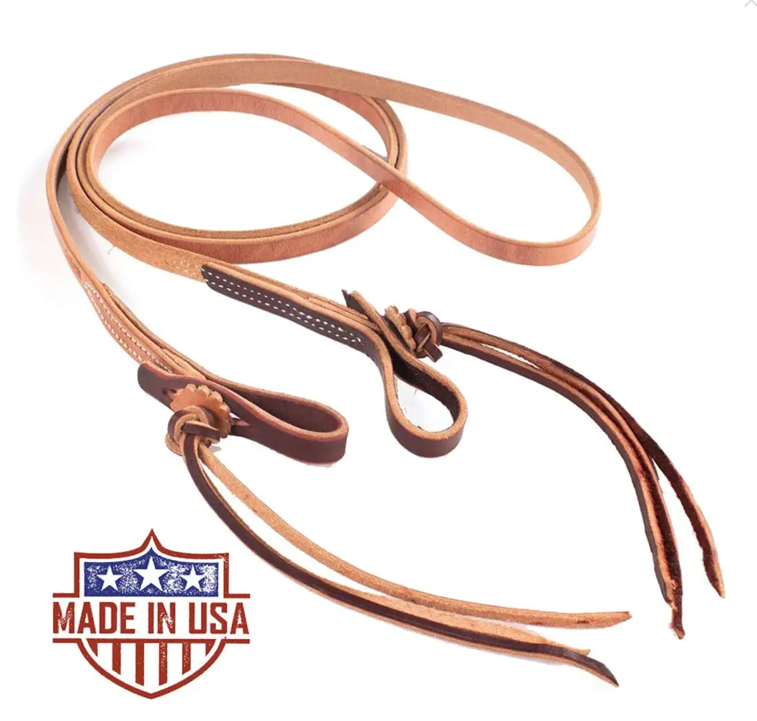 Patrick Smith Herman Oak Two-Tone Pineapple Knot Roping Rein Reins