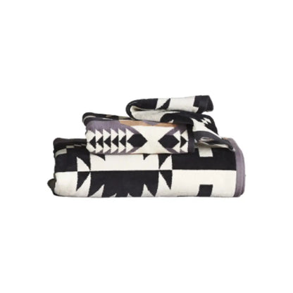 Pendleton 3 Piece Cotton Towel Sets Spider Rock Black/White Towels