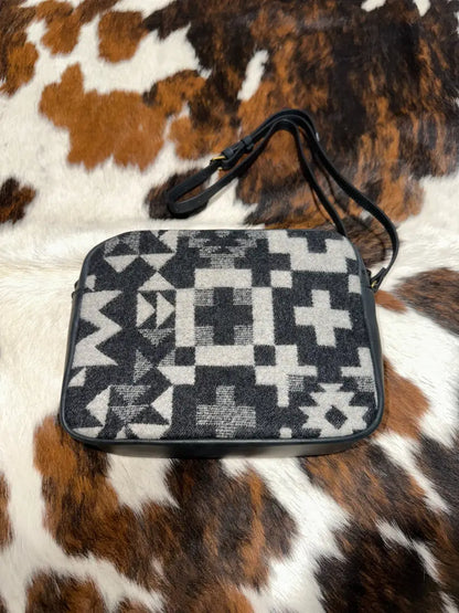 Pendleton Blue Ridge Black Midi Crossbody Purse