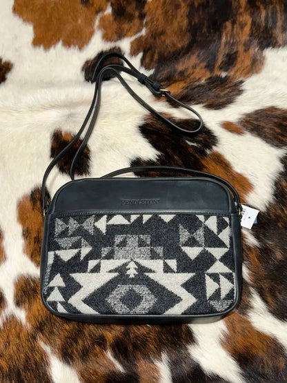 Pendleton Blue Ridge Black Midi Crossbody Purse