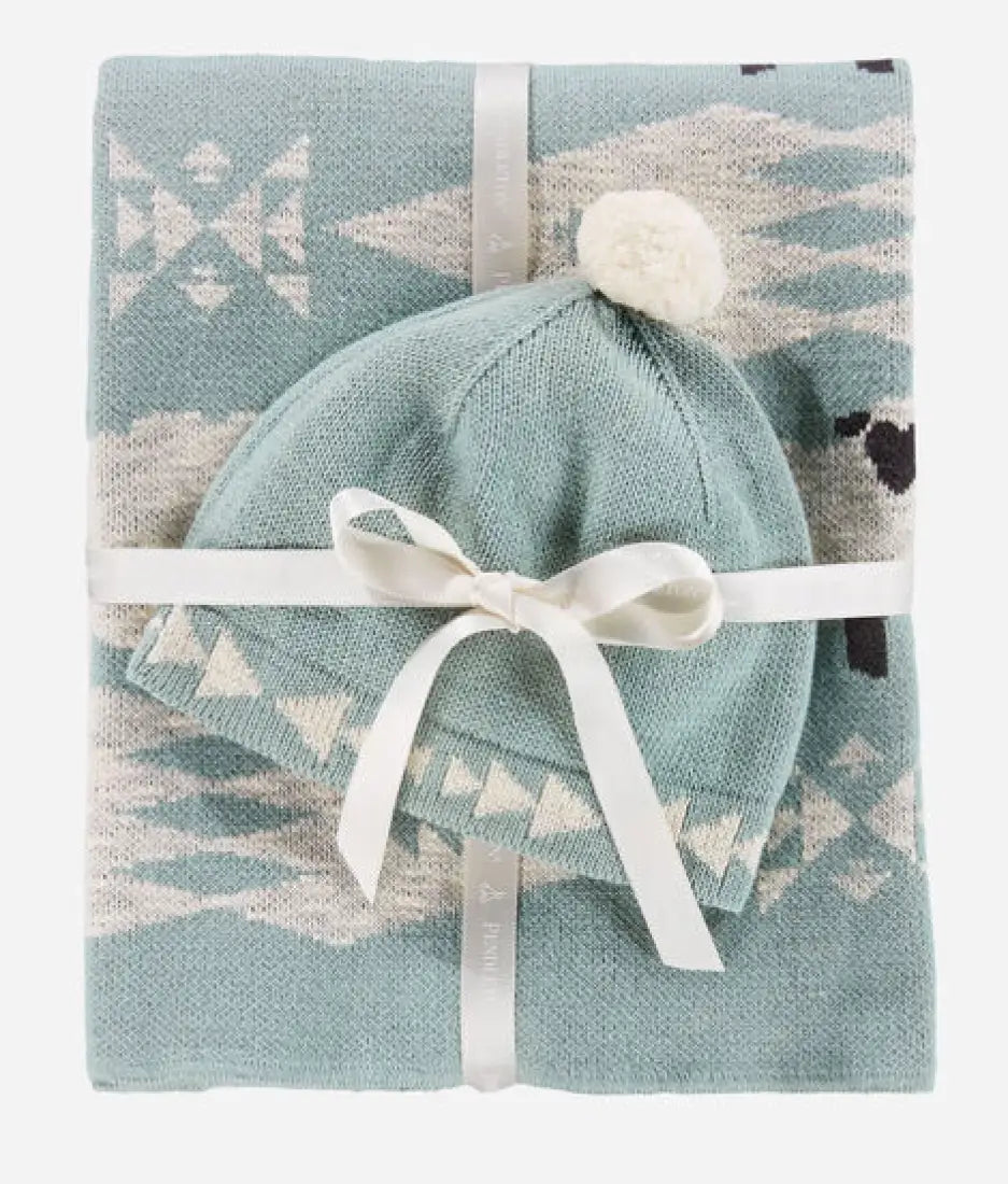 Pendleton Knit Baby Blanket with Beanie Blankets & Throws