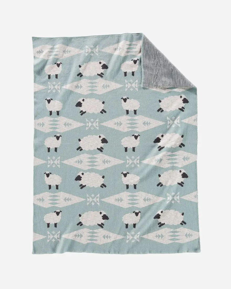 Pendleton Knit Baby Blanket with Beanie Sheep Dreams Blankets & Throws