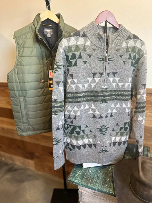 Pendleton Men’s Autumn Birch Gray ¼ Zip Sweater Pullover Men’s Pullover