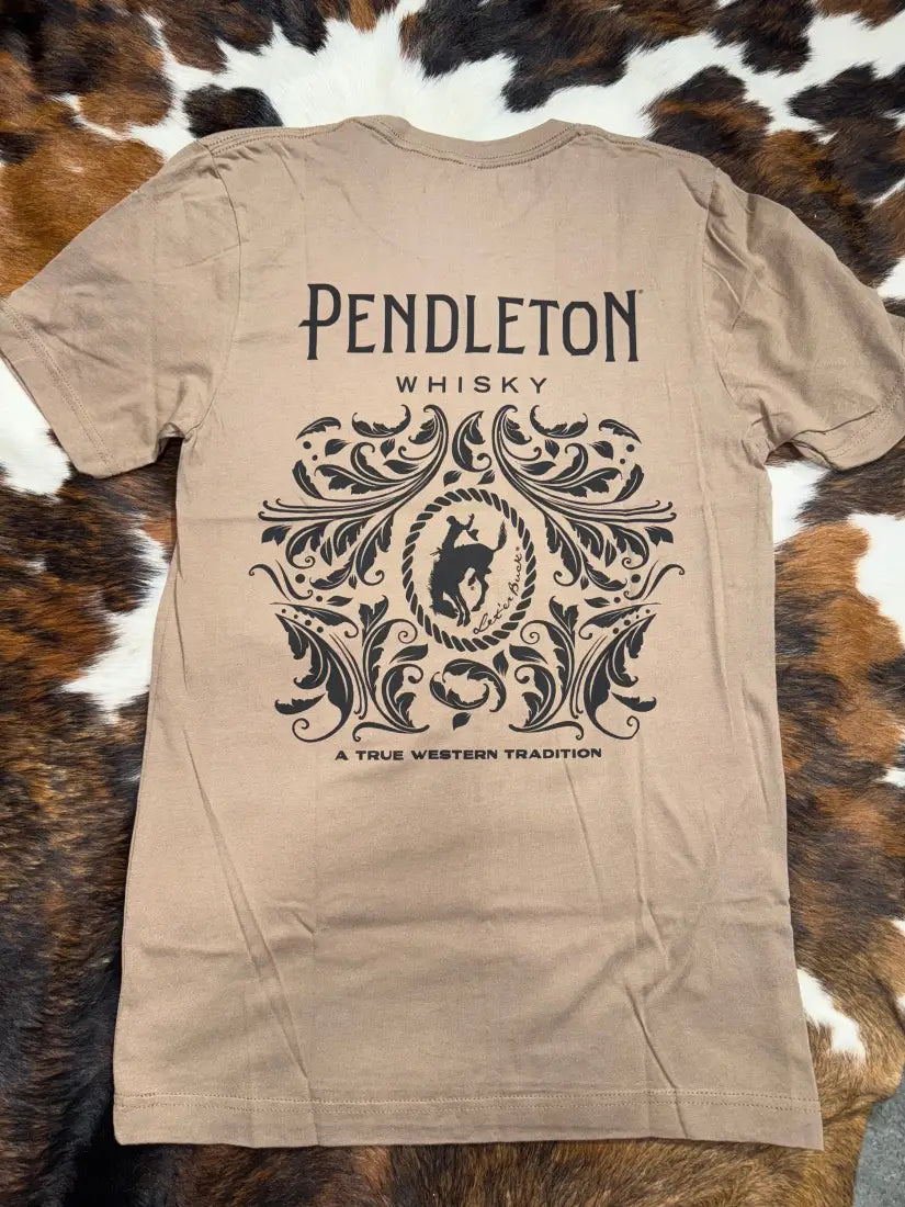 Pendleton Men’s Vintage Brown Whisky Saddle T-Shirt Small Men’s T-Shirt