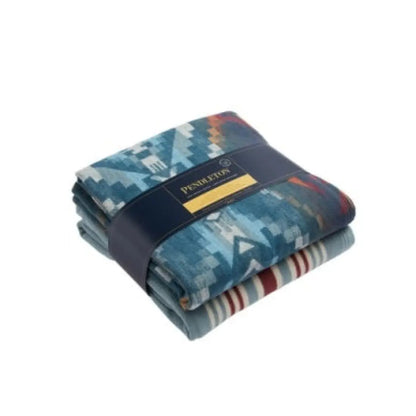 Pendleton Throw Gift Pack Set of 2 Carico Lake + Stripe/ Marine Blankets & Throws