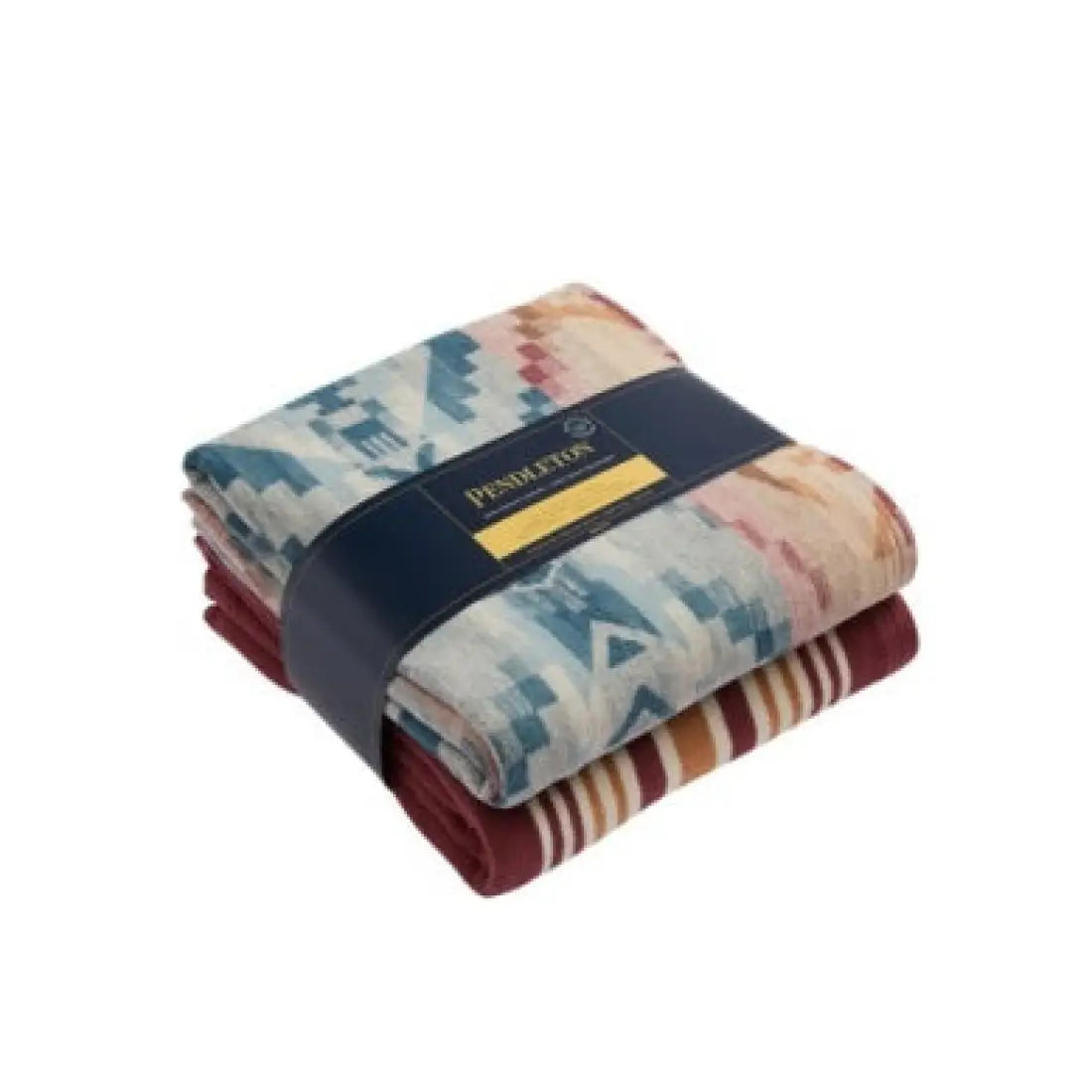 Pendleton Throw Gift Pack Set of 2 Carico Lake + Stripe/ Sandshell Blankets & Throws