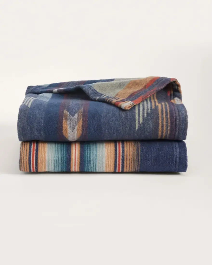 Pendleton Throw Gift Pack Set of 2 Wyeth Falls/ Denim Stripe Blankets & Throws