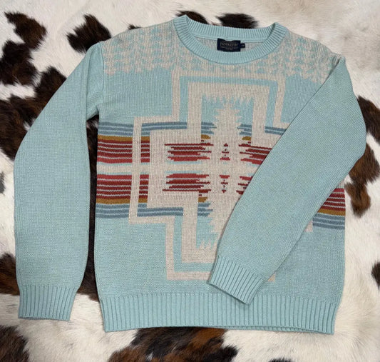 Pendleton Women’s Baby Blue Mist Cotton Knit Sweater Women’s Sweater