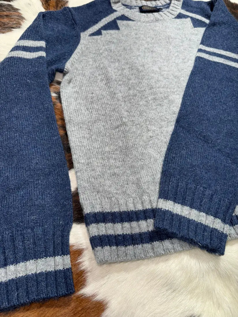 Pendleton Women’s Blue & Gray Shetland Crew Sweater Women’s Sweater