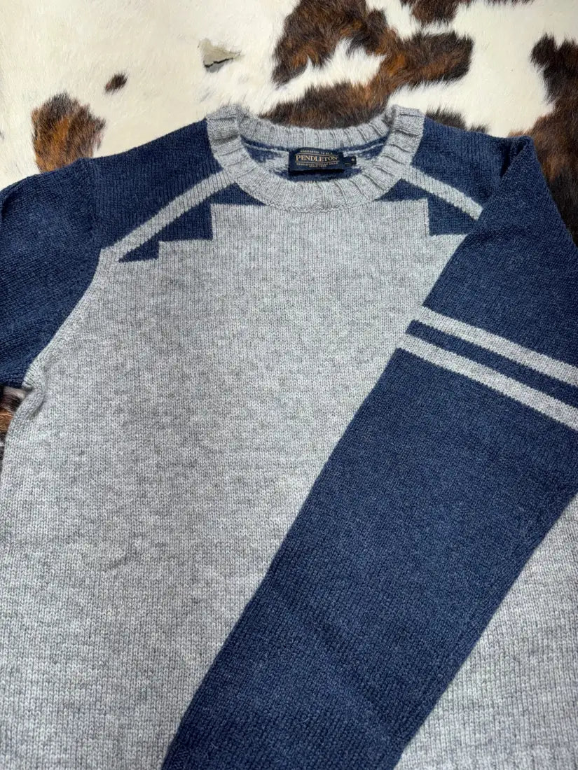 Pendleton Women’s Blue & Gray Shetland Crew Sweater Women’s Sweater