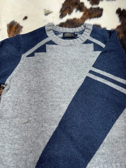 Pendleton Women’s Blue & Gray Shetland Crew Sweater Women’s Sweater