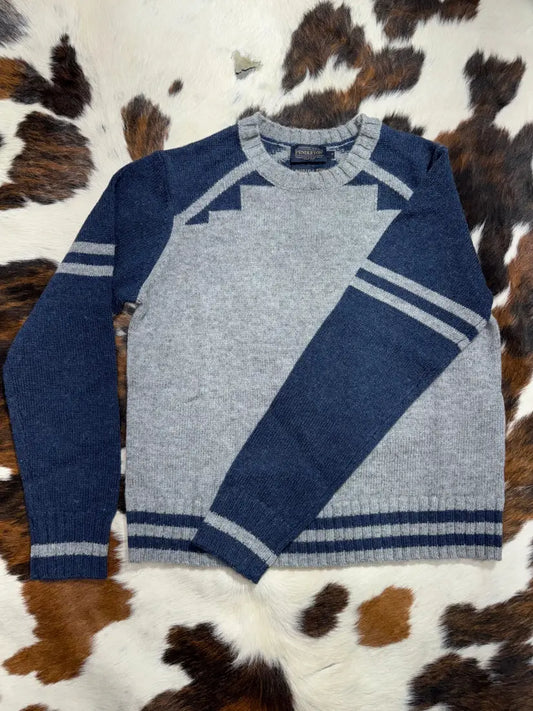 Pendleton Women’s Blue & Gray Shetland Crew Sweater Small Women’s Sweater