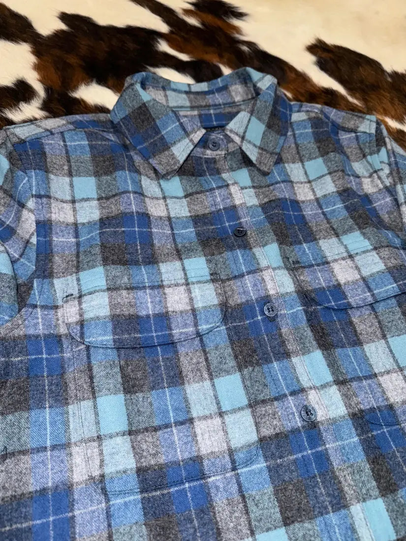 Pendleton Women’s Blue Surf Plaid Wool Western Shirt Small Women’s Western