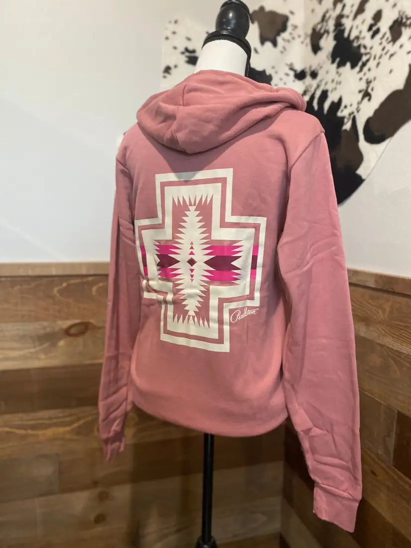 Pendleton Women’s Dusty Rose Aztec Hoodie Women’s Pullover