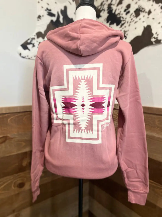 Pendleton Women’s Dusty Rose Aztec Hoodie Women’s Pullover