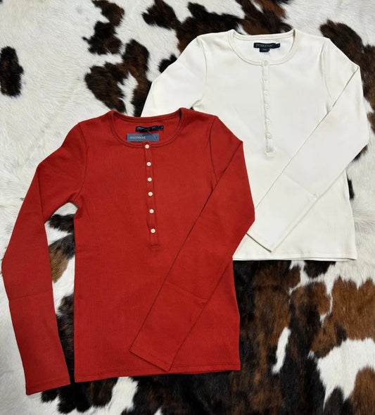 Pendleton Women’s Rib Henley Long Sleeve T-Shirt Women’s T-Shirt