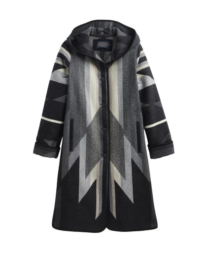 Pendleton Women's Hooded Wyeth Trail Black Jacquard Coat