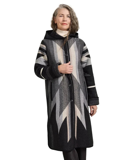 Pendleton Women's Hooded Wyeth Trail Black Jacquard Coat