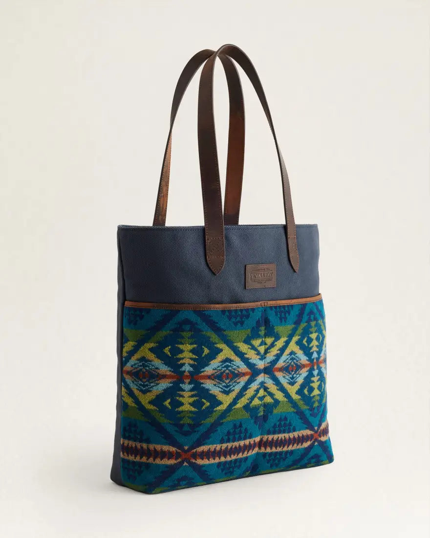 Pendleton Wool & Leather Market Tote Diamond Desert Purse