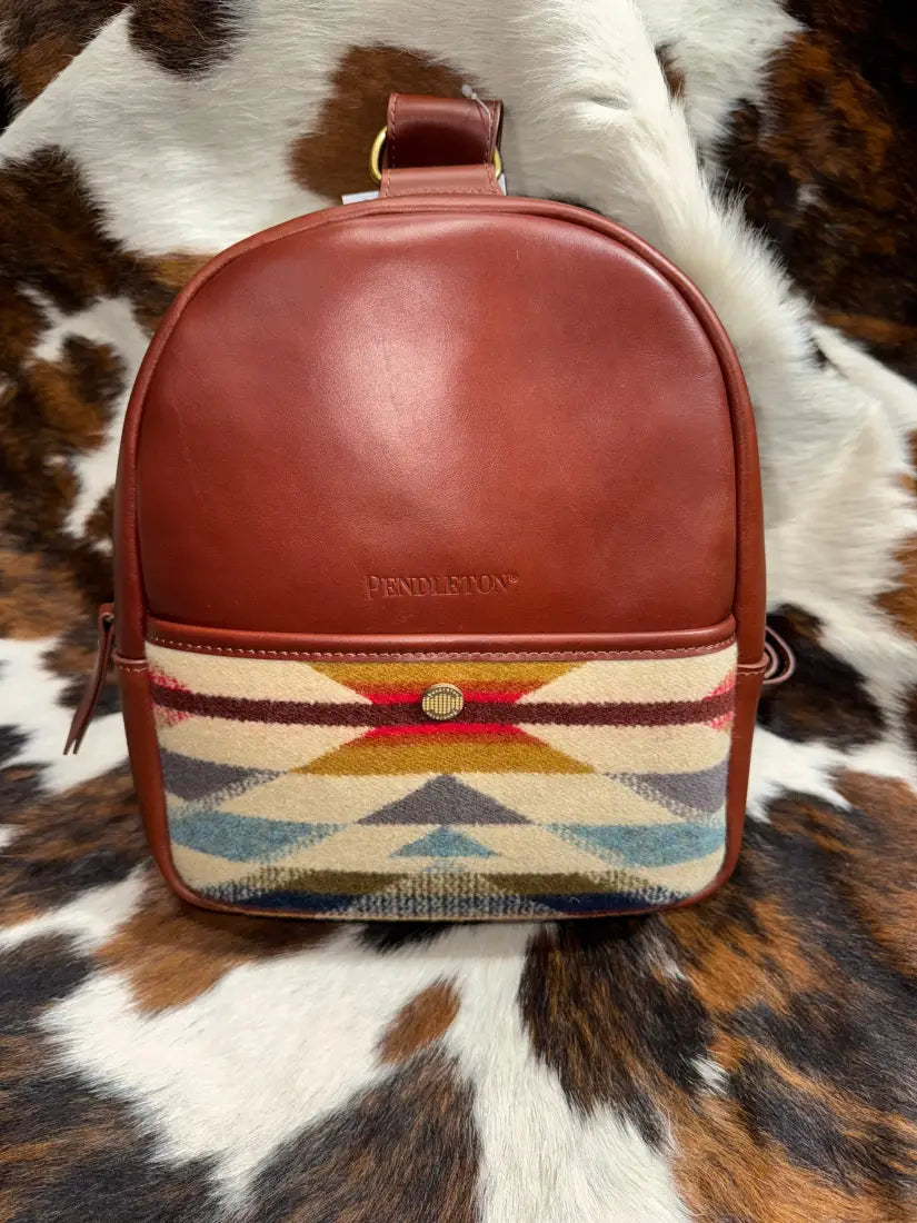 Pendleton Wyeth Trail Wool & Leather Mini Sling Backpack Purse