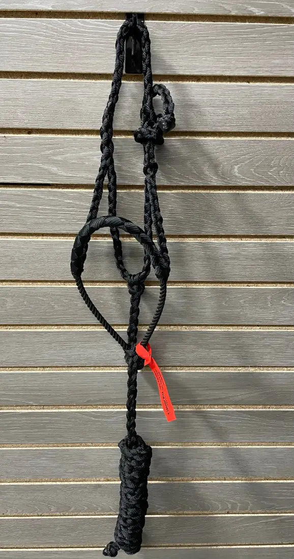 Performance Pony Mule Tape Halter - Rope Nose Black Halter