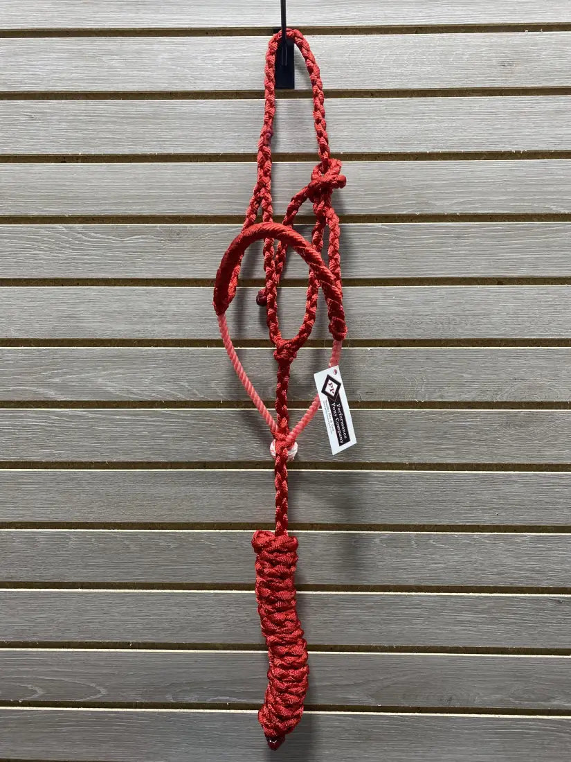 Performance Pony Mule Tape Halter - Rope Nose Red Halter