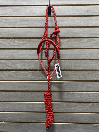 Performance Pony Mule Tape Halter - Rope Nose Red Halter