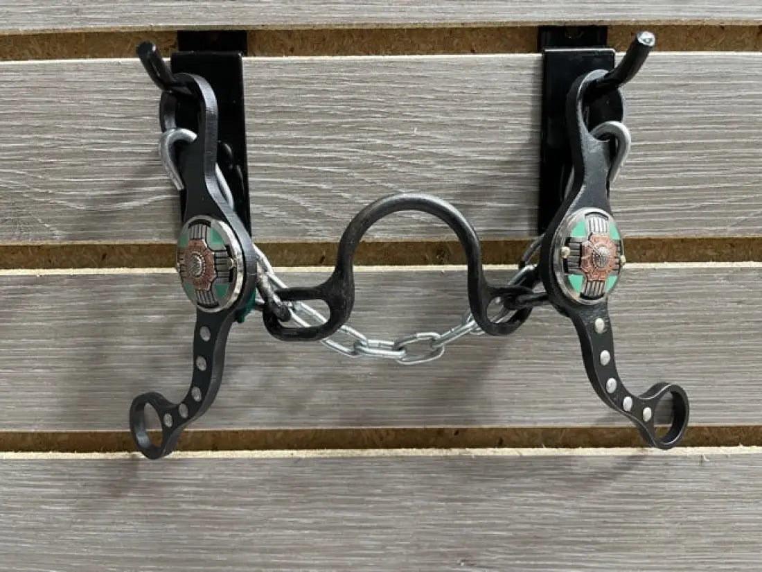 Petska Original Shank Ported Chain Bit - 6’’ Shank Ported Chain / Aztec Turquoise Bit