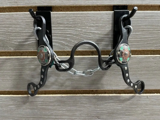 Petska Original Shank Ported Chain Bit - 6’’ Shank Ported Chain / Aztec Turquoise Bit