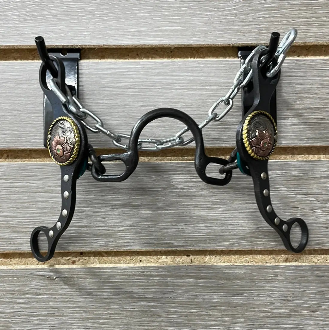 Petska Original Shank Ported Chain Bit - 6’’ Shank Ported Chain / Copper Flower with Turquoise Bit