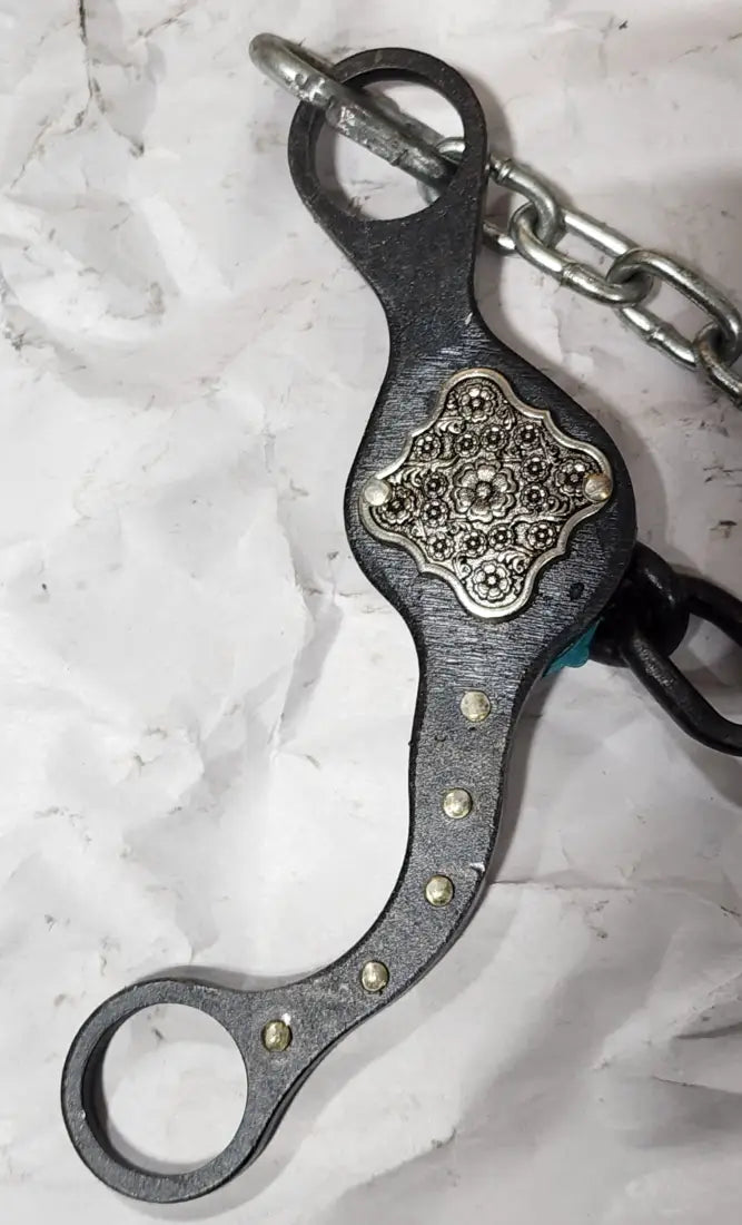 Petska Original Shank Ported Chain Bit - 6’’ Shank Ported Chain / Floral Silver Diamond Bit