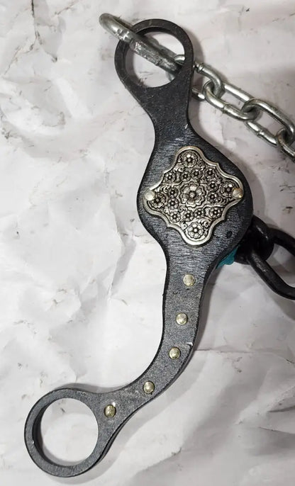 Petska Original Shank Ported Chain Bit - 6’’ Shank Ported Chain / Floral Silver Diamond Bit