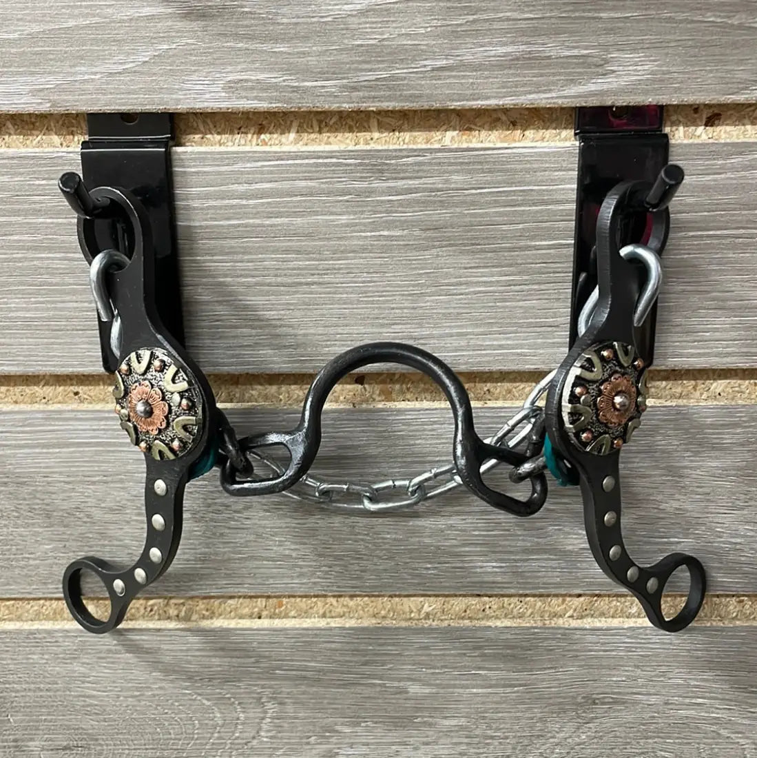 Petska Original Shank Ported Chain Bit - 6’’ Shank Ported Chain / Gold & Copper Floral Bit