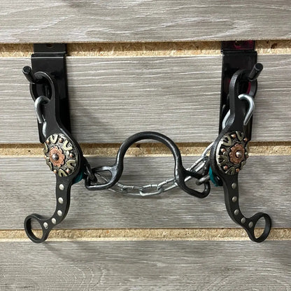 Petska Original Shank Ported Chain Bit - 6’’ Shank Ported Chain / Gold & Copper Floral Bit