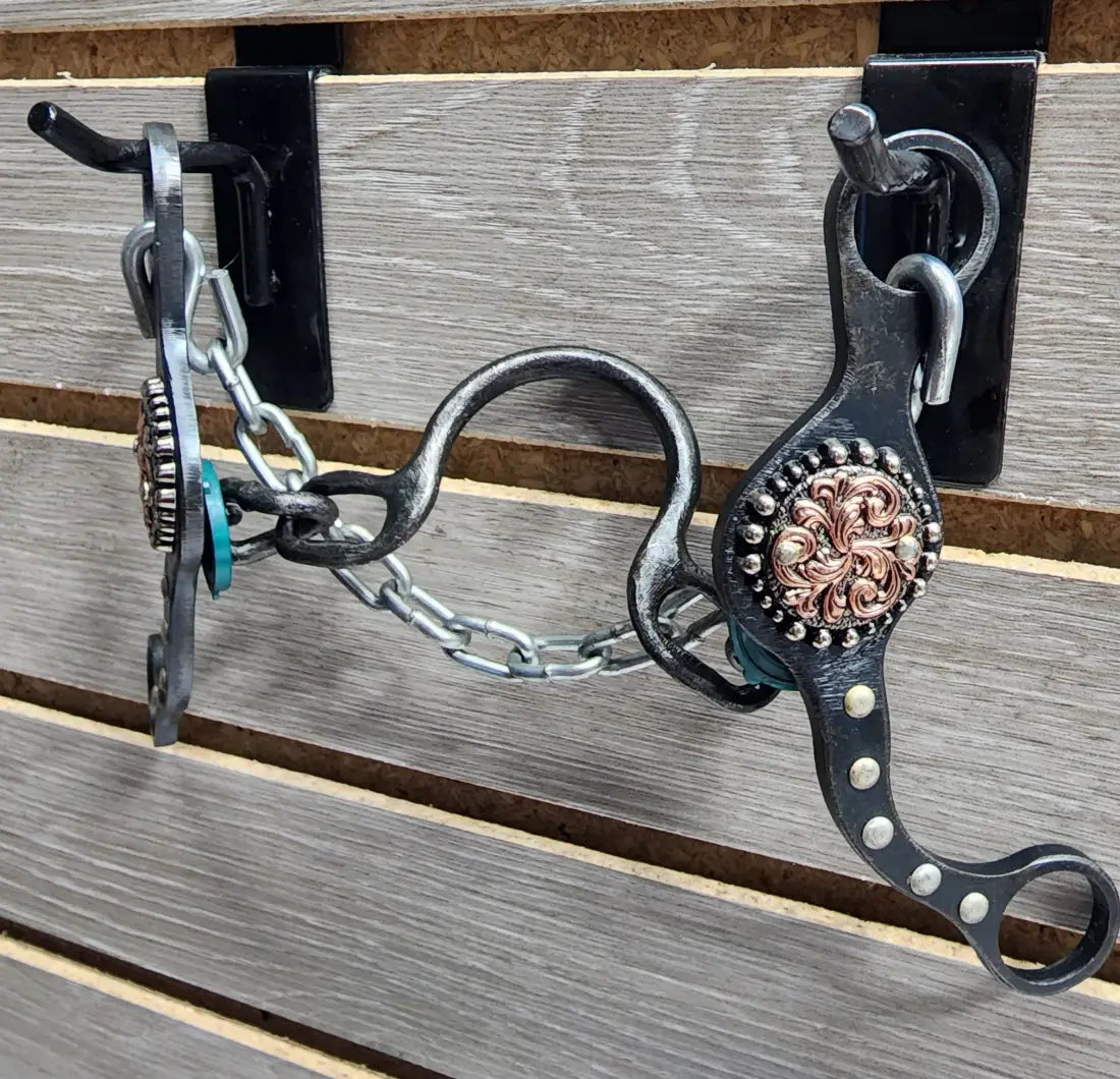 Petska Original Shank Ported Chain Bit - 6’’ Shank Ported Chain / Scroll with Dots Bit