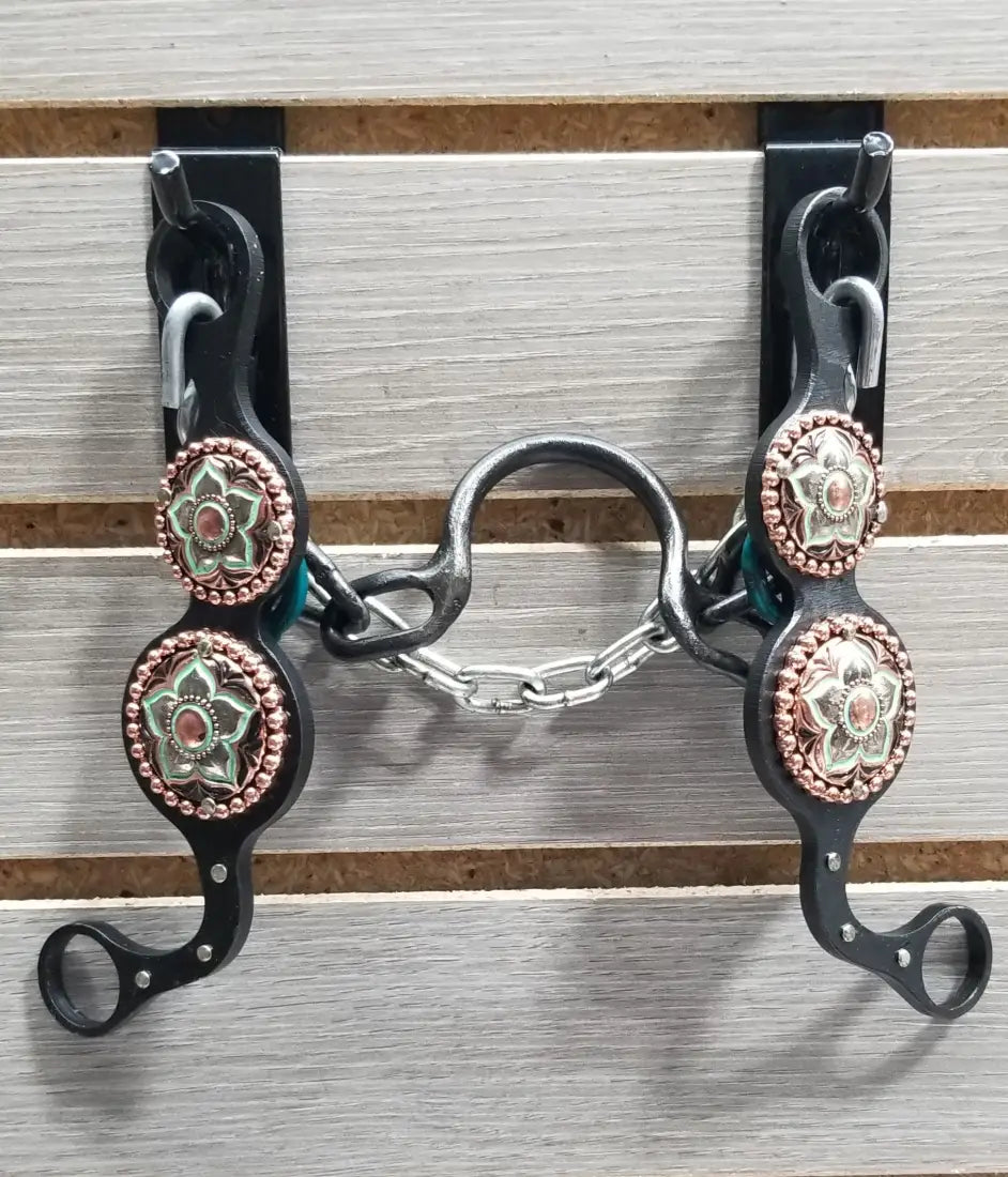 Petska Ported Chain Bit - 7’’ Shank Ported Chain / Star Flower with Turquoise Bit