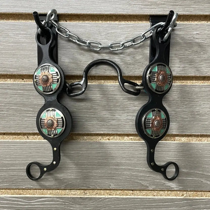 Petska Ported Chain Bit - 8’’ Shank Ported Chain / Aztec Turquoise Bit