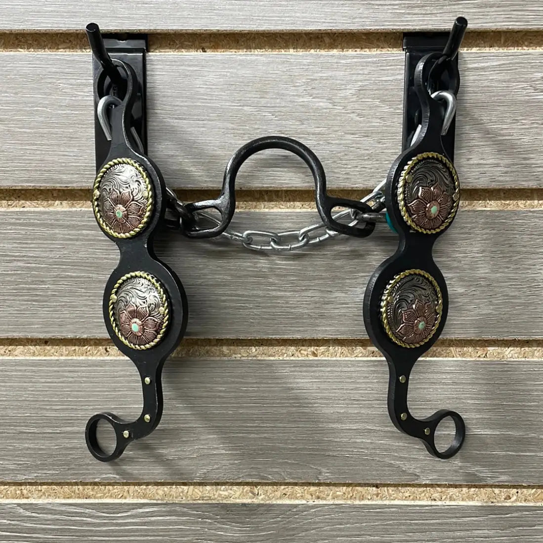 Petska Ported Chain Bit - 8’’ Shank Ported Chain / Copper Flower with Turquoise Bit