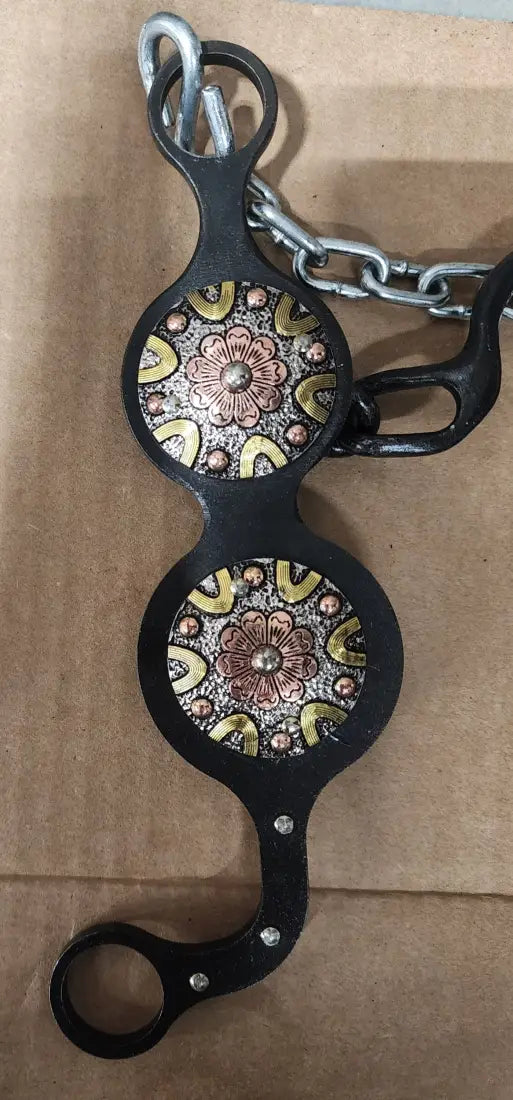 Petska Ported Chain Bit - 8’’ Shank Ported Chain / Gold & Copper Flower Bit