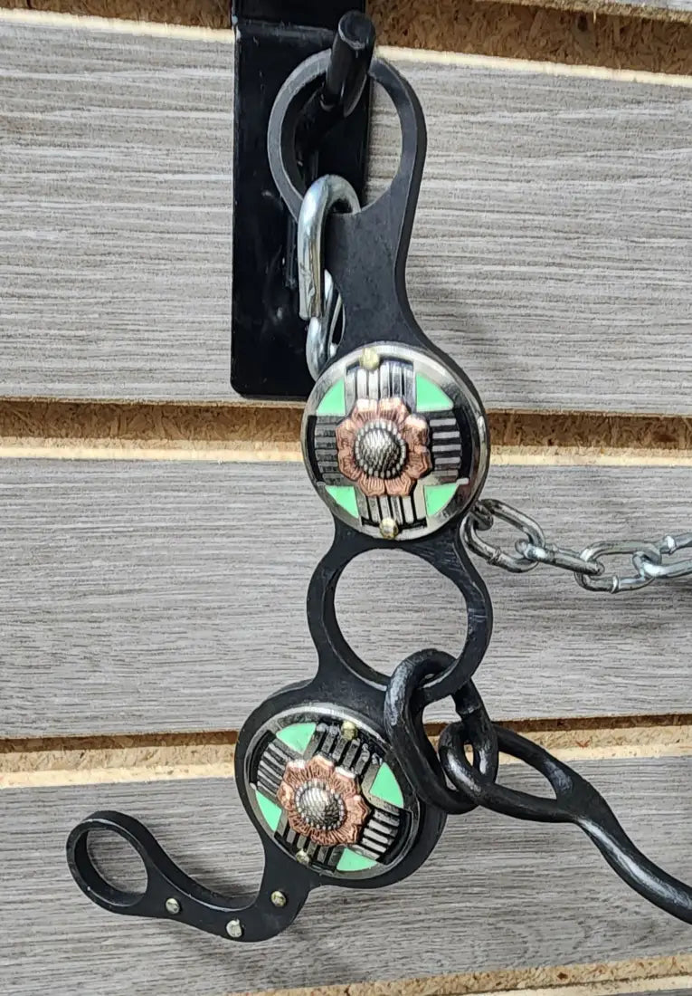 Petska Ported Chain Gag Bit - 7’’ Shank Ported Chain / Aztec Turquoise Bit